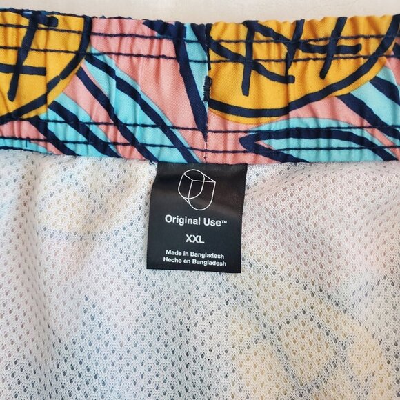 NEW Men Swim‎ Trunks 7" Swim Trunks Shorts Pineapple Coral XXL - Picture 3 of 4